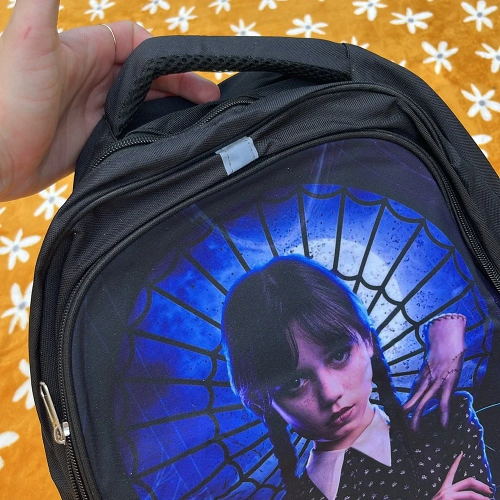 NEW NWOT Wednesday Addams Jenna Ortega Black Graphic Backpack Women's Kids Girls